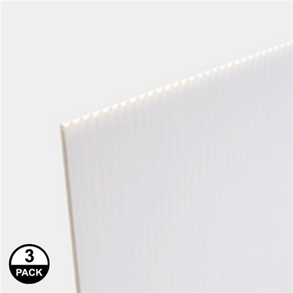 Coroplast 3-Pack 48 W x 96 L x 0.39-in T White Corrugated Plastic Sheets
