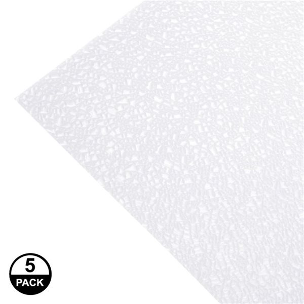 OPTIX 5-Pack 48 L x 24 W x 0.06-in T 8-ft³ White Cracked Ice Lighting Panel