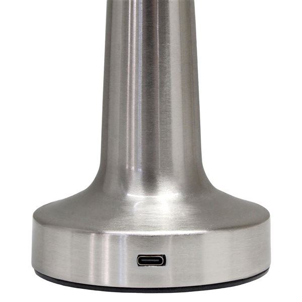 Simple Designs Mushroom Magic 8.88-in H Dimming and Rechargeable Cordless 4-Way Touch Sensor Dome Desk Lamp - Silver