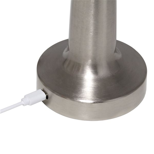 Simple Designs Mushroom Magic 8.88-in H Dimming and Rechargeable Cordless 4-Way Touch Sensor Dome Desk Lamp - Silver