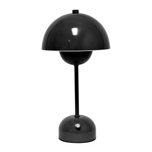 Simple Designs Mushroom Magic 11.8-in H Rechargeable and Dimming LED Touch Stick Lamp - Black