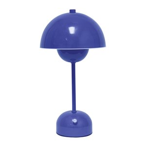 Simple Designs Mushroom Magic 11.8-in H Rechargeable and Dimming LED Touch Stick Lamp - Blue