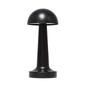 Simple Designs Mushroom Magic 8.88-in H Dimming and Rechargeable Cordless 4-Way Touch Sensor Dome Desk Lamp - Black
