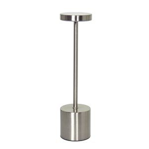 Simple Designs Mushroom Magic 12.75-in H Dimming Rechargeable Cordless 4-Way Touch Sensor Stick Desk Lamp - Silver