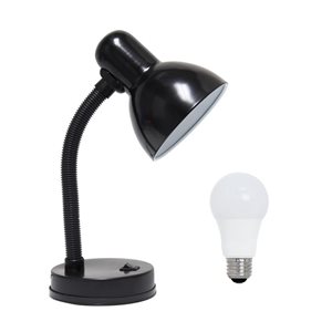 Simple Designs 14.25-in H Black Metal LED Light Desk Lamp with Flexible Neck