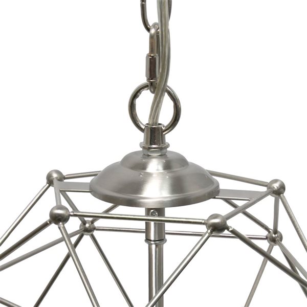 Lalia Home 18-in dia Industrial 4-Light Geometric Wire Pendant Light - Brushed Nickel