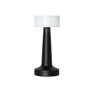 Simple Designs Mushroom Magic 8.5-in H Dimming Rechargeable Cordless 4-Way Touch Sensor Saucer Desk Lamp - White/Black