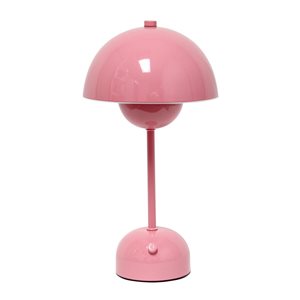 Simple Designs Mushroom Magic 11.8-in H Rechargeable and Dimming LED Touch Stick Lamp - Light Pink