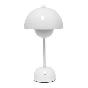 Simple Designs Mushroom Magic 11.8-in H Rechargeable and Dimming LED Touch Stick Lamp - White