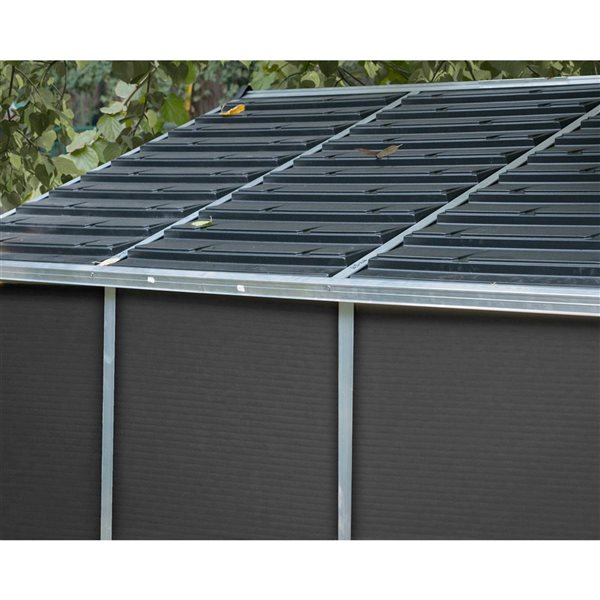 Canopia by Palram Rubicon 8 x 8-ft Dark Grey Polycarbonate Garden Storage Shed
