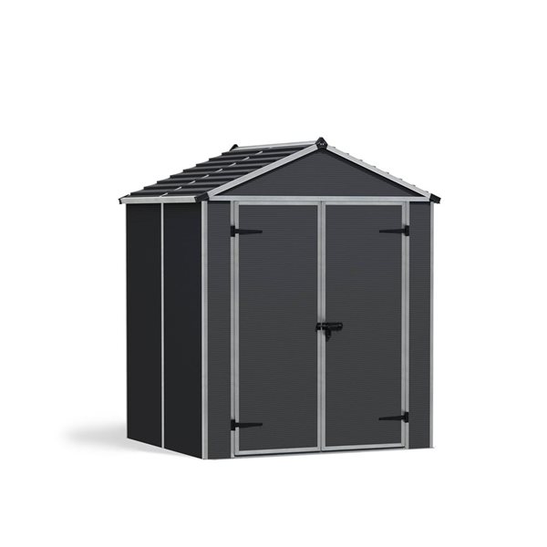 Canopia by Palram Rubicon 6 x 5-ft Dark Grey Polycarbonate Garden Storage Shed