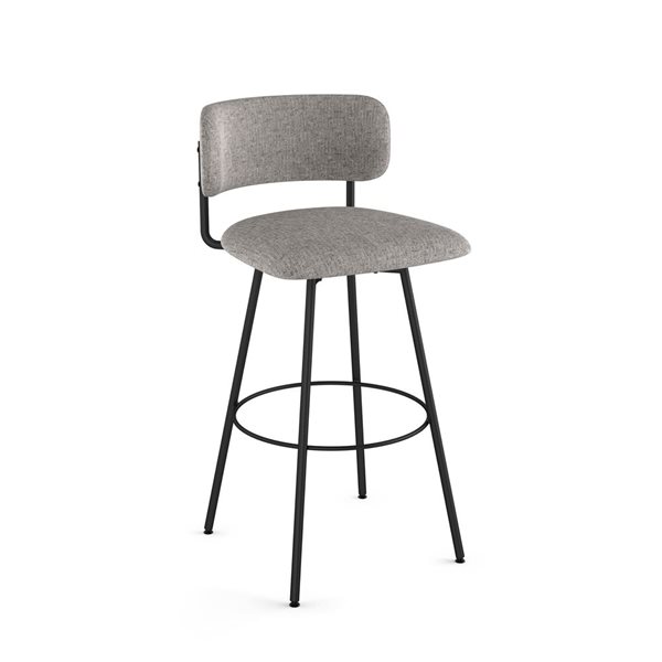Amisco Yasmina 26-in Swivel Counter Stool - Grey Polyester / Black Metal