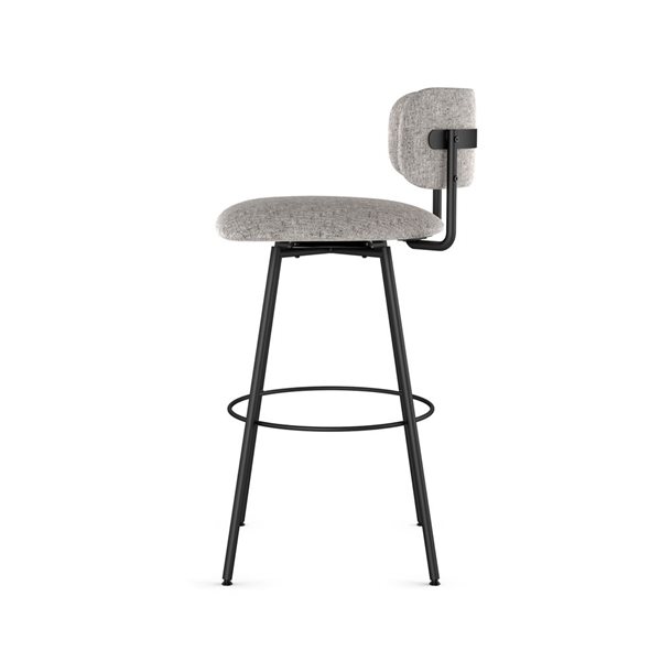 Amisco Yasmina 26-in Swivel Counter Stool - Grey Polyester / Black Metal