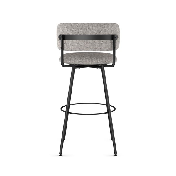Amisco Yasmina 26-in Swivel Counter Stool - Grey Polyester / Black Metal