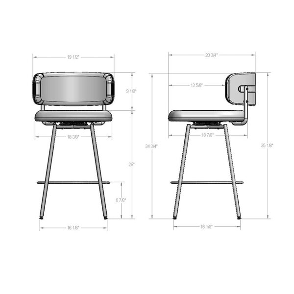 Amisco Yasmina 26-in Swivel Counter Stool - Greige Bouclé Polyester / Black Metal