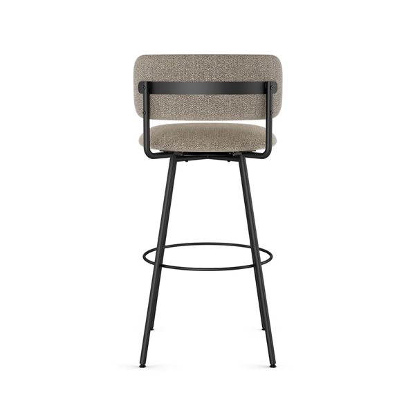 Amisco Yasmina 26-in Swivel Counter Stool - Greige Bouclé Polyester / Black Metal