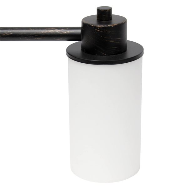 Lalia Home Essentix 3-Light Oil Rubbed Bronze Contemporary Wall Light Fixture w/ Opaque Glass and Round Backplate