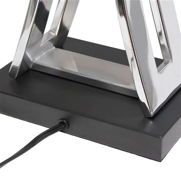Lalia Home 27.5-in H Chrome Modern Elegance Table Lamp w/Crystal Accent