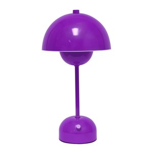 Simple Designs Mushroom Magic 12-in H Purple Dimming LED Portable and Rechargeable Touch Stick Lamp