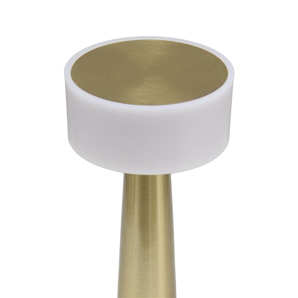 Simple Designs Mushroom Magic 8.5-in H Gold Cordless Dimmable and Rechargeable Saucer Desk Lamp w/ Touch Sensor