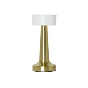 Simple Designs Mushroom Magic 8.5-in H Gold Cordless Dimmable and Rechargeable Saucer Desk Lamp w/ Touch Sensor