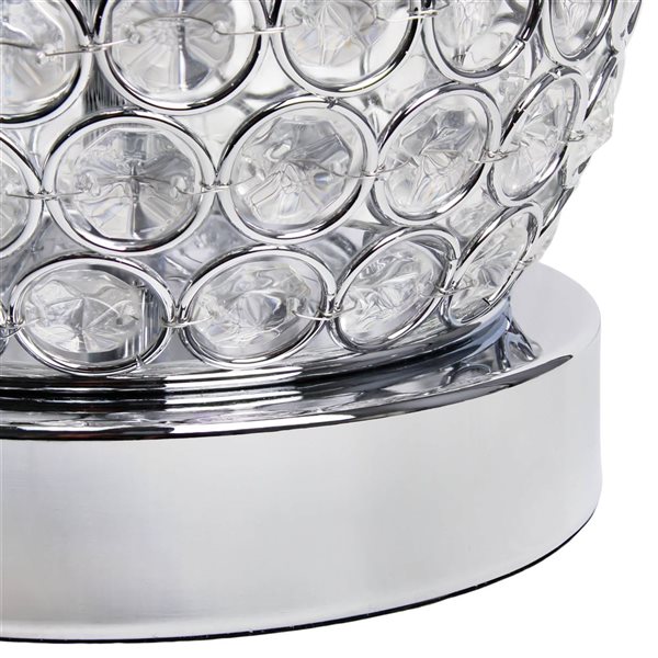 Lalia Home 22-in H Chrome Glamorous Curvy Crystal Table Lamp