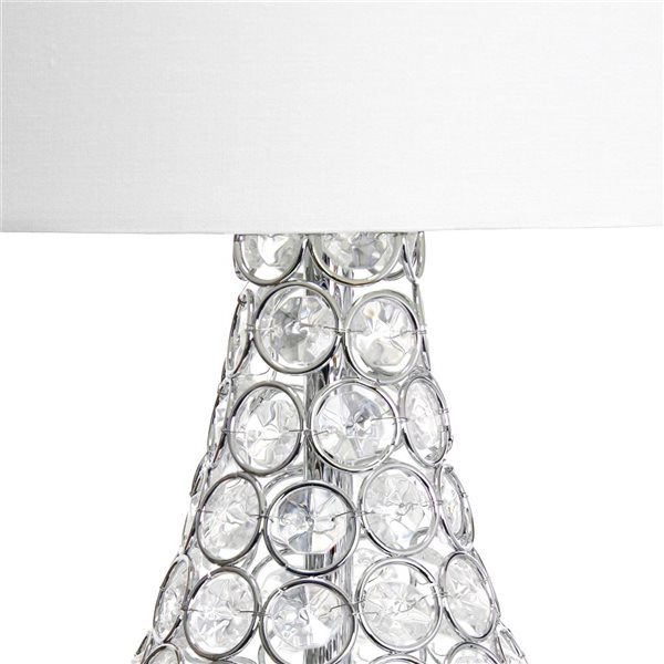 Lalia Home 22-in H Chrome Glamorous Curvy Crystal Table Lamp