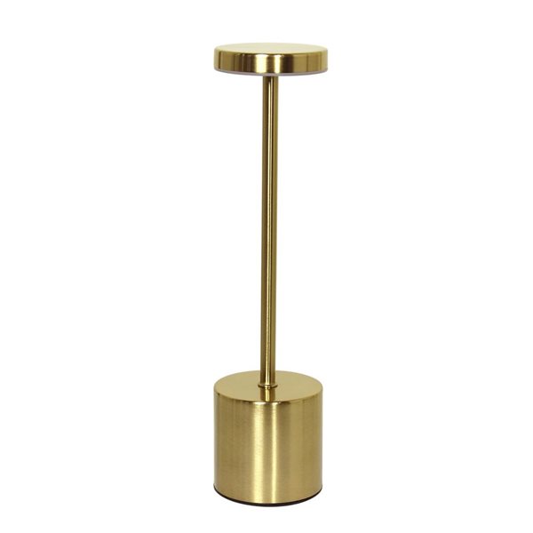 Simple Designs Mushroom Magic 12.75-in H Gold Cordless Disc Dimming and Rechargeable Stick Desk Lamp w/ Touch Sensor