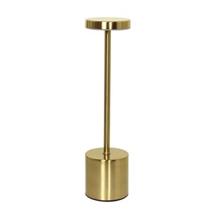 Simple Designs Mushroom Magic 12.75-in H Gold Cordless Disc Dimming and Rechargeable Stick Desk Lamp w/ Touch Sensor