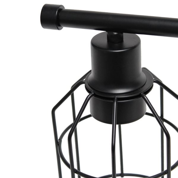 Lalia Home Studio Loft 3 Light Matte Black Industrial Wired Vanity Light
