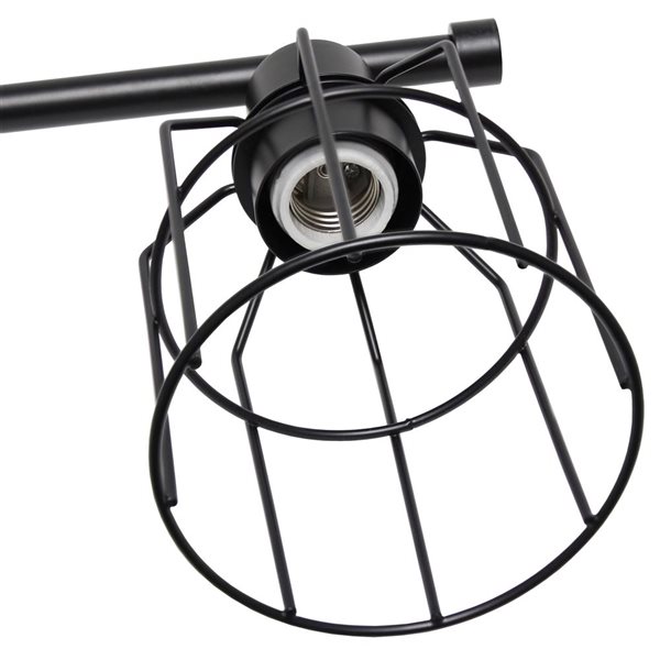 Lalia Home Studio Loft 3 Light Matte Black Industrial Wired Vanity Light