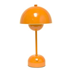 Simple Designs Mushroom Magic 12-in H Bright Orange Dimming LED Portable and Rechargeable Touch Stick Lamp