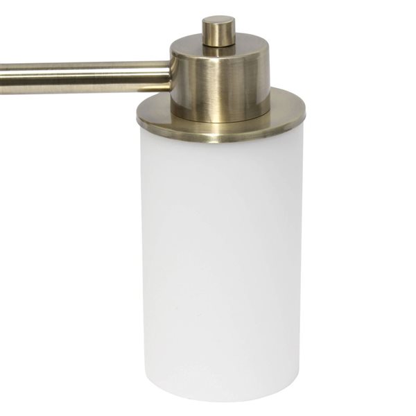 Lalia Home Essentix 3-Light Antique Brass Contemporary Wall Light Fixture w/ Opaque Glass and Round Backplate