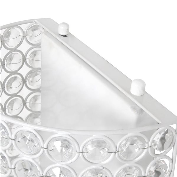 Lalia Home Elipse 1-Light White 8-in Modern Crystal and Metal Wall Sconce