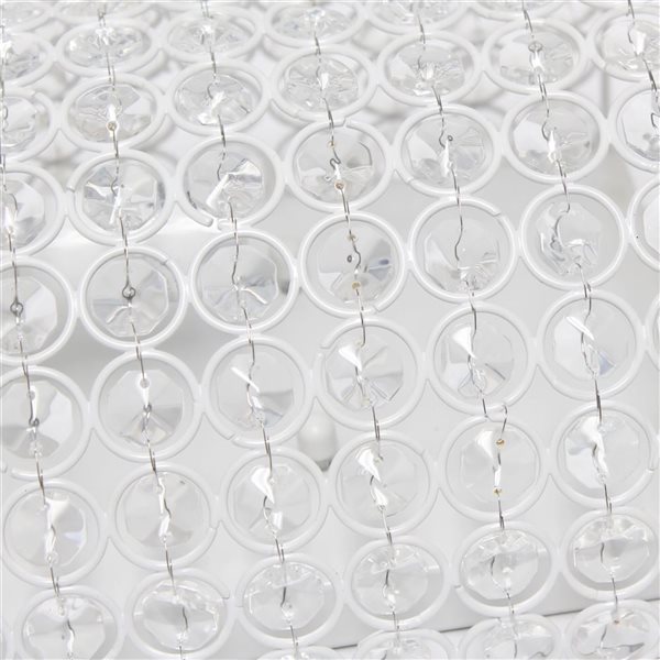 Lalia Home Elipse 1-Light White 8-in Modern Crystal and Metal Wall Sconce