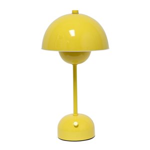 Simple Designs Mushroom Magic 12-in H Yellow Dimming LED Portable and Rechargeable Touch Stick Lamp