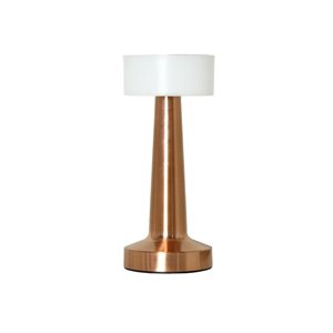 Simple Designs Mushroom Magic 8.5-in H Copper Cordless Dimmable and Rechargeable Saucer Desk Lamp w/ Touch Sensor