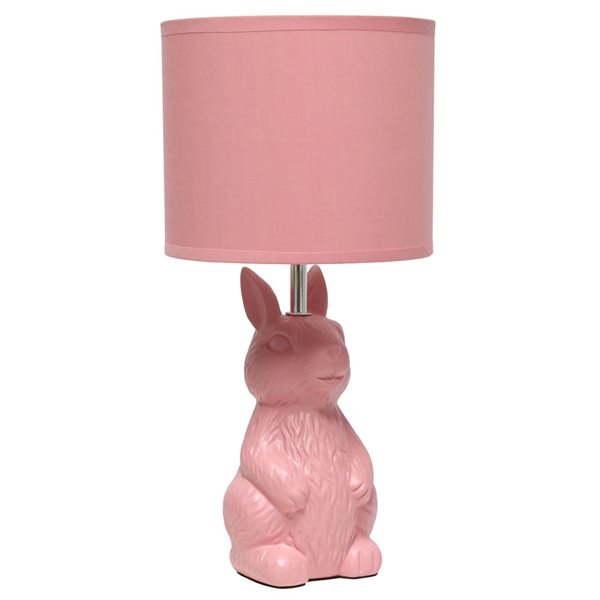 Simple Designs Cute Wonders 16.3-in H Pink Bunny Rabbit Table Lamp