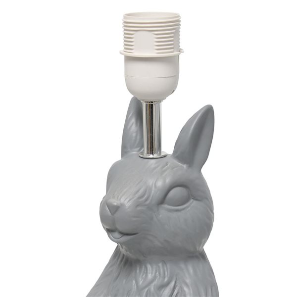Simple Designs Cute Wonders 16.3-in H Grey Bunny Rabbit Table Lamp