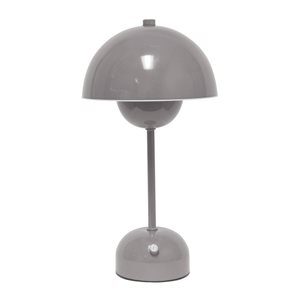 Simple Designs Mushroom Magic 12-in H Grey Dimming LED Portable and Rechargeable Touch Stick Lamp
