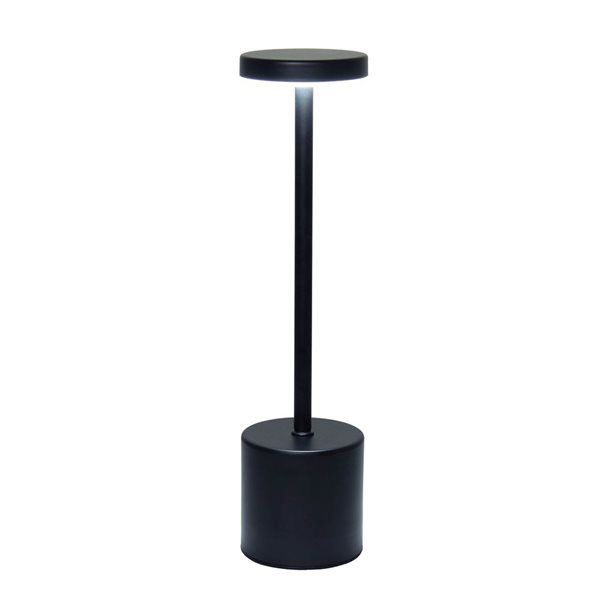 Simple Designs Mushroom Magic 12.75-in H Black Cordless Disc Dimming and Rechargeable Stick Desk Lamp w/ Touch Sensor