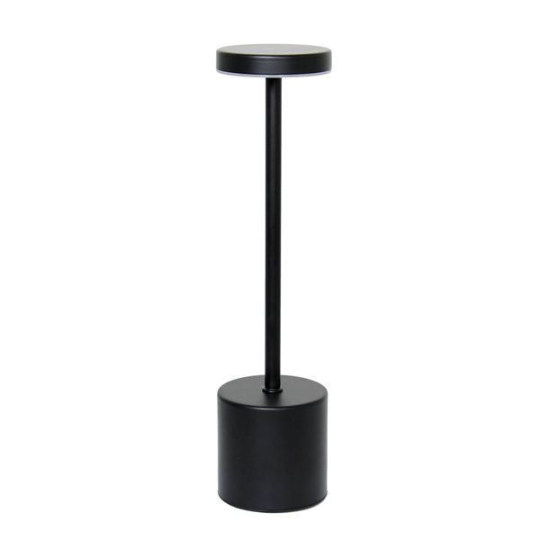 Simple Designs Mushroom Magic 12.75-in H Black Cordless Disc Dimming and Rechargeable Stick Desk Lamp w/ Touch Sensor