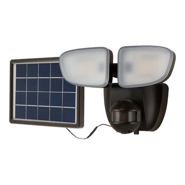 Halo SLFS 2-Head Solar Motion Sensor LED Floodlight w/ 5  Time Settings - Bronze