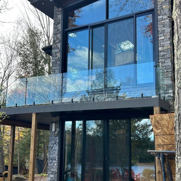 RF Tranparent 33.6 x 8.9-in Tempered Glass Panel for Glass Railing and Glass Fence 12-mm w/ 2 Spigots