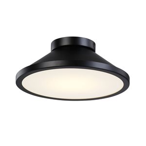 Artcraft Lighting Lucida 12-in dia Modern Integrated LED Flush-Mount Light - Black