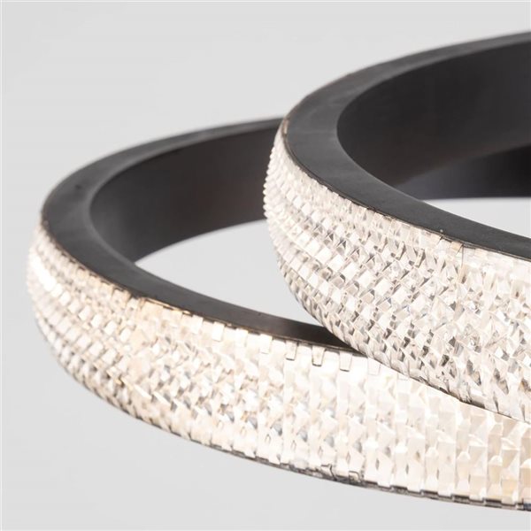 Artcraft Lighting Nova 40 W 30.7-in W Contemporary 3-Ring Integrated LED Flush-Mount Light - Matte Black