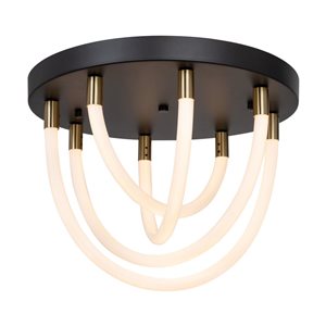 Artcraft Lighting Cascata 15.75-in dia Contemporary Integrated LED Semi-Flush-Mount Light - Black/Brushed Brass