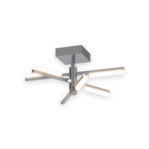 Artcraft Lighting Stix 18-in W Contemporary Integrated LED Semi-Flush-Mount Light w/ Rotatable Arms - Chrome