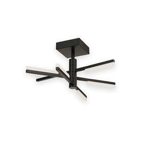 Artcraft Lighting Stix 18-in W Contemporary Integrated LED Semi-Flush-Mount Light w/ Rotatable Arms - Black