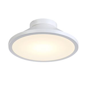 Artcraft Lighting Lucida 12-in dia Modern Integrated LED Flush-Mount Light - White